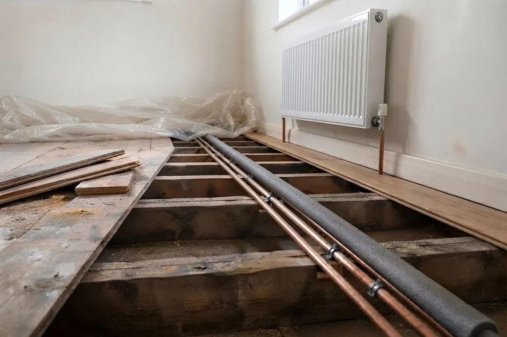 Central heating installation in a Perth home