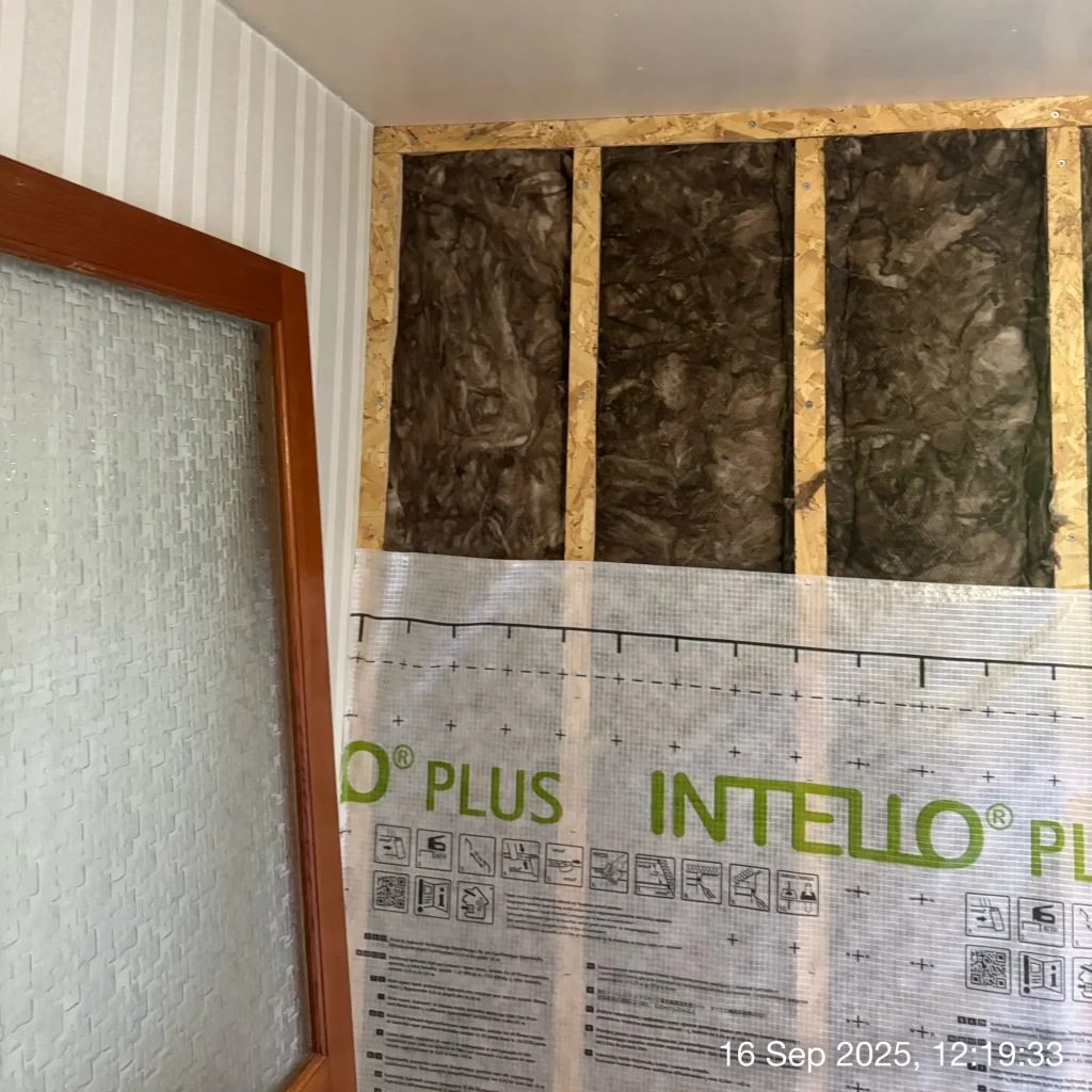 Internal wall insulation installation, Perth home